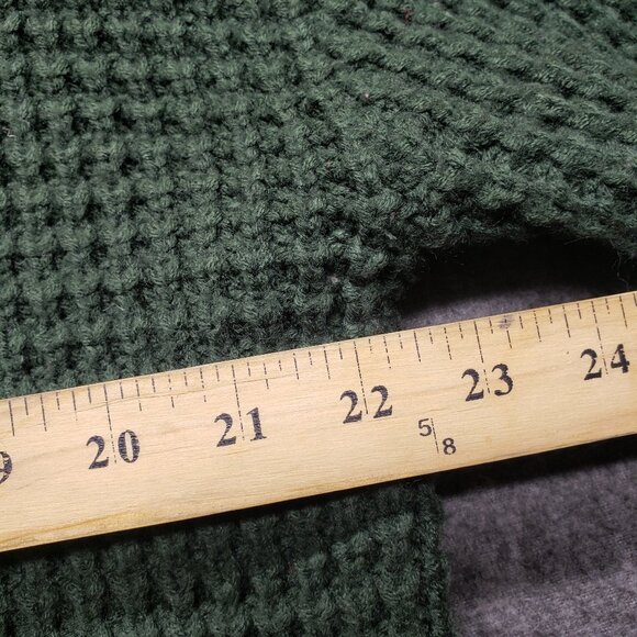 POL Chunky Knit Olive Green Shawl Neck Open Cardigan Sweater Women’s Boho Cozy - Picture 4 of 8